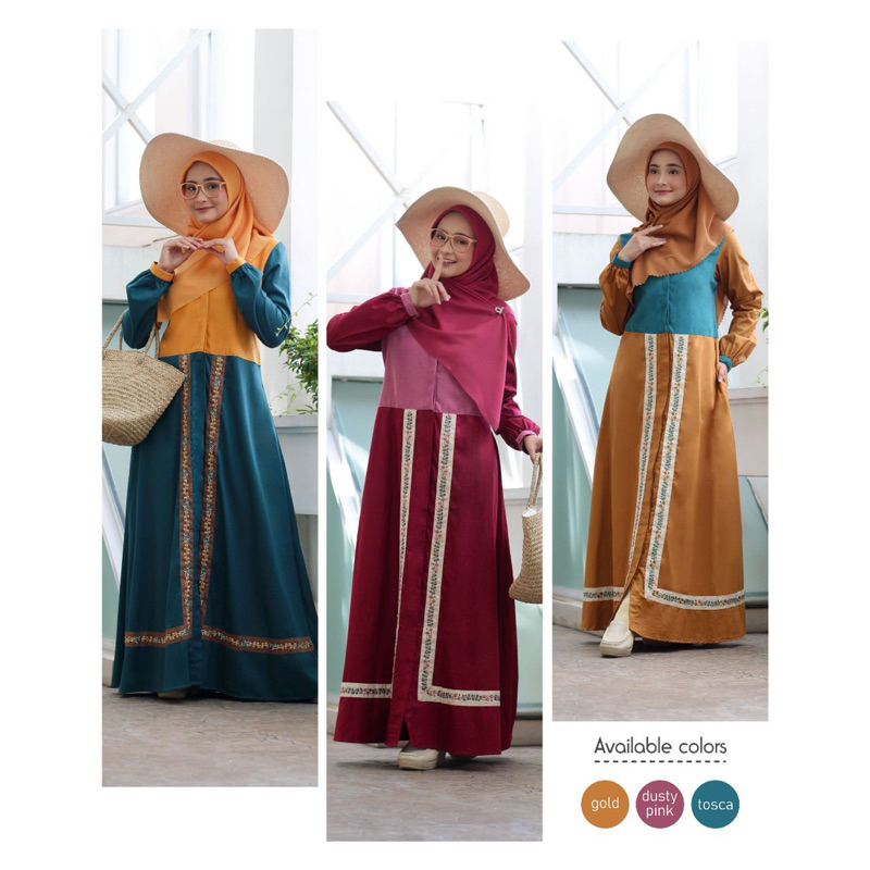 Abaya dannis bandrol terbaru size lengkap banyak warna geser kakak.gamis dannis diskon termurah