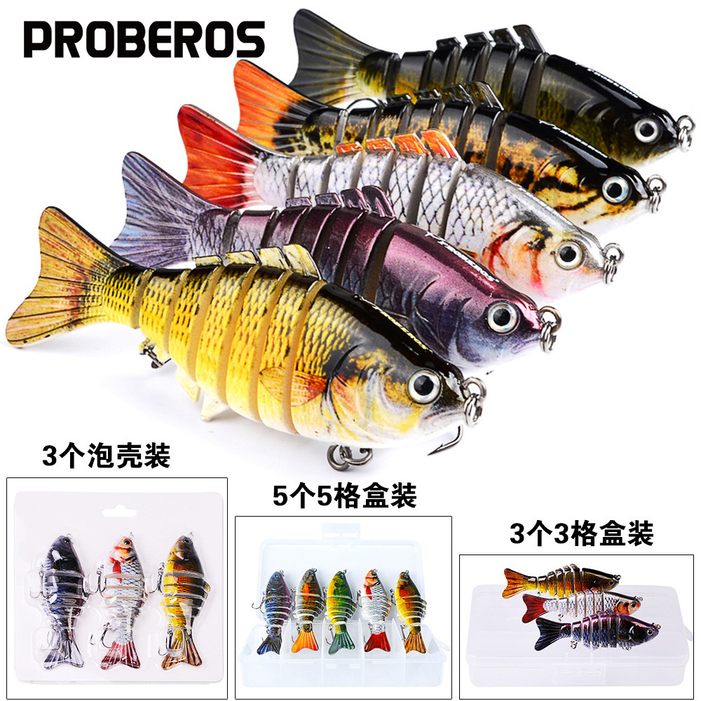 Umpan pancing lure segmented swimbait 7 bagian segmen lure bait impor proberos