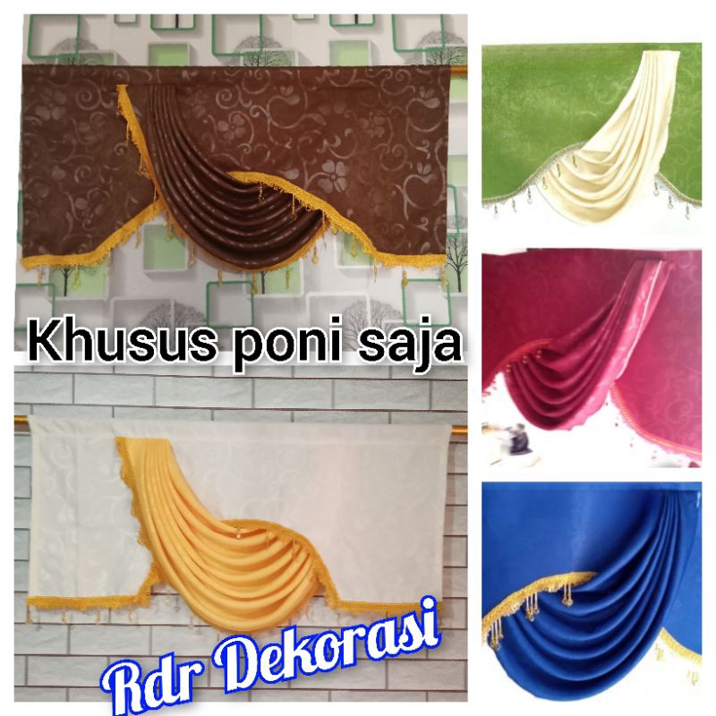 Gorden poni Saja Tirai Pintu Estetik Poni Gorden Latar Gelombang spanyol Mewah