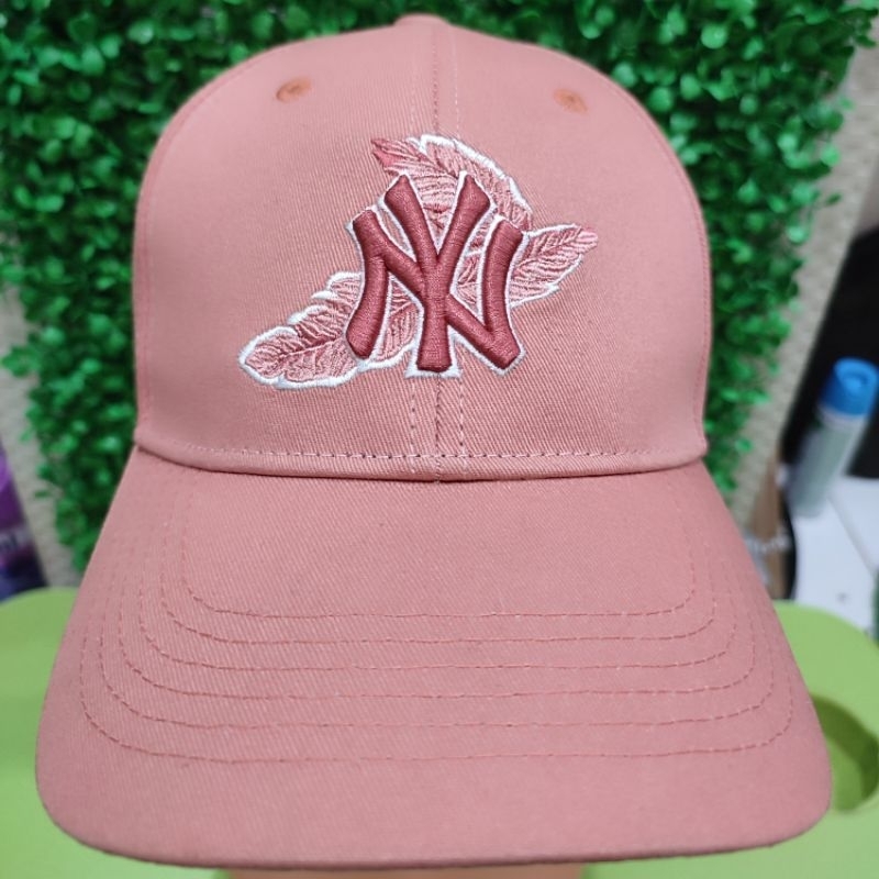 CAP0001-01 MLB Snapback Pink NY - Topi baseball snapback bordir NY pink