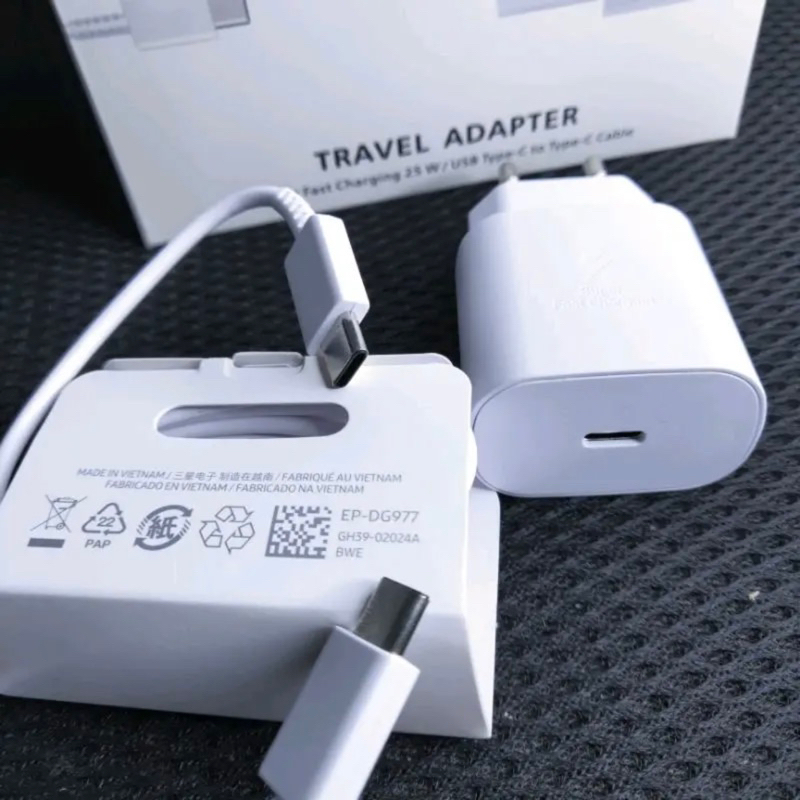 Adaptor Kepala Charger Casan Samsung Galaxy A33 A34 A53 A54 A73 5G 25W Original USB C TO C Super Fas