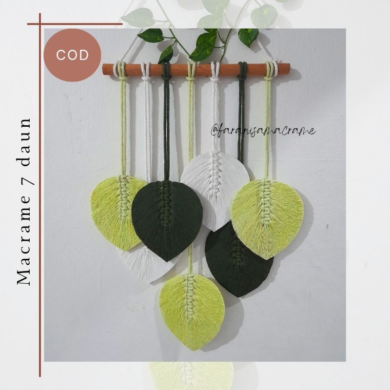 (Ready Stok) Macrame Daun Mini 7 Daun Warna Request