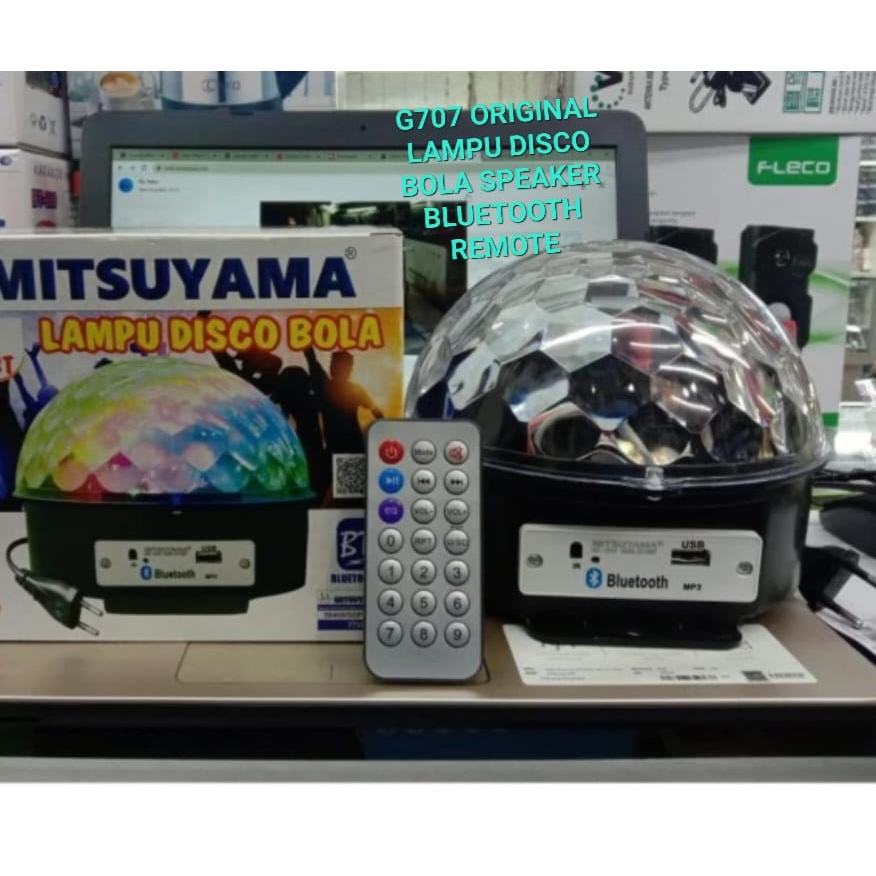 G707 ORIGINAL LAMPU BOLA SPEAKER USB BLUETOOTH REMOTE DISKO DISCO BOHLAM LED BOHLAM KELAP KELIP PANG