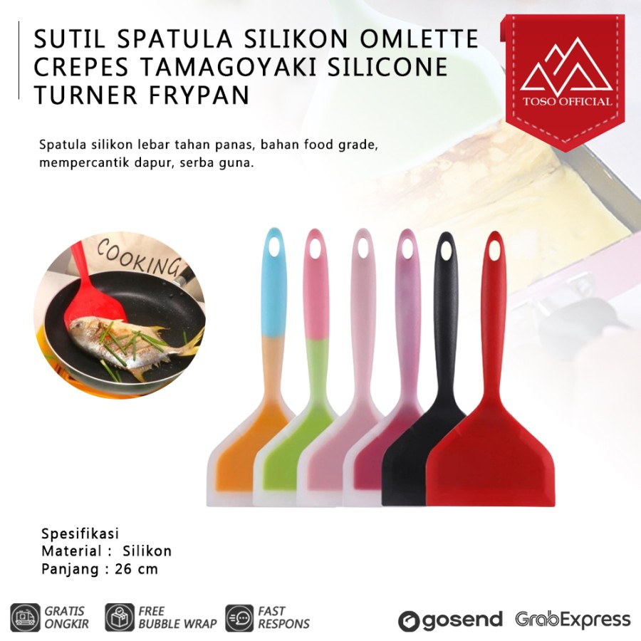 SUTIL SPATULA SILIKON OMLETTE CREPES TAMAGOYAKI SILICONE TURNER FRYPAN