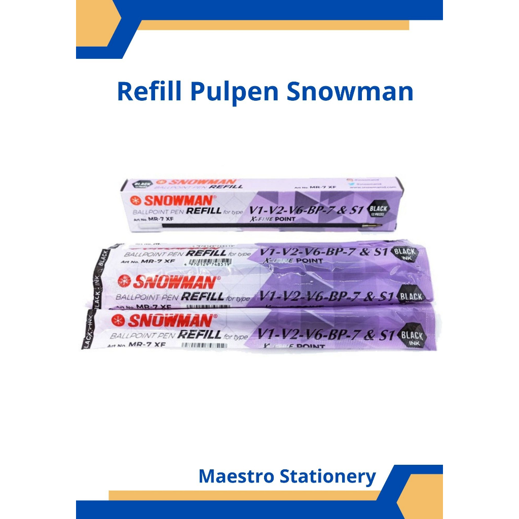 

Snowman Refill Pulpen MR-7 XF Fine 0.6 mm / Isi Ulang Pulpen Termurah Terlaris