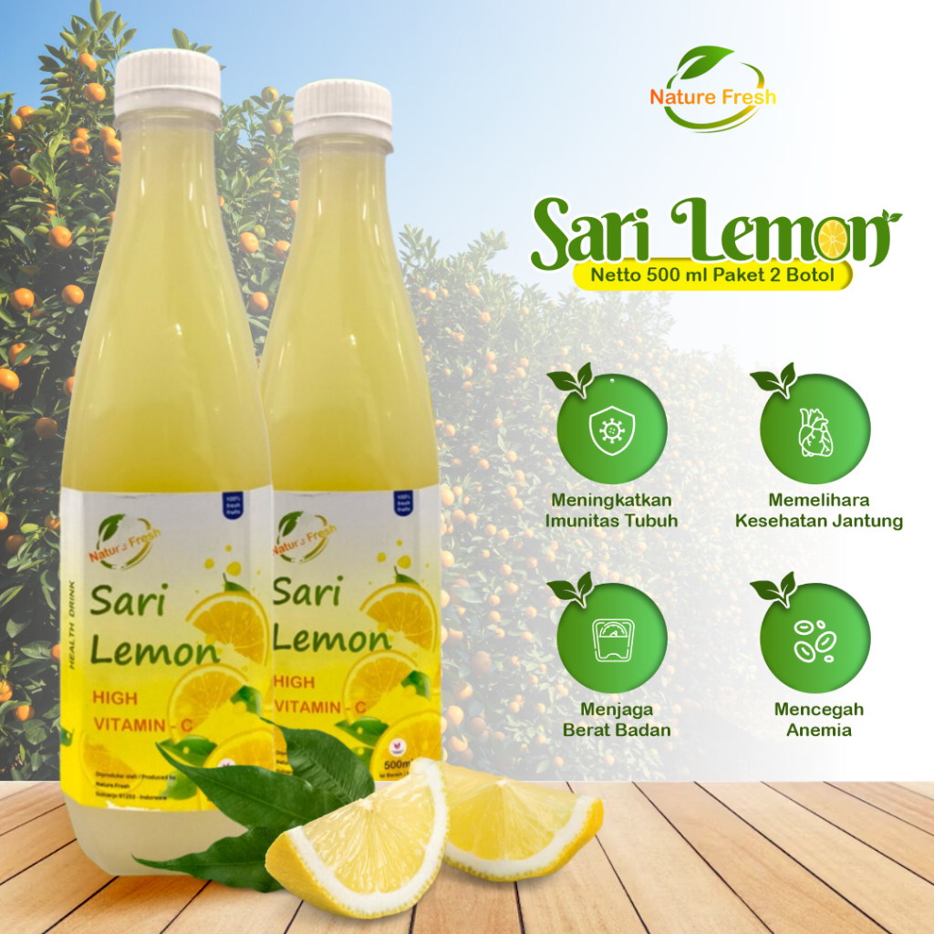 

Sari Lemon Asli Untuk Diet Nature Fresh Air Lemon Murni 100% Paket 2 Botol 500ml