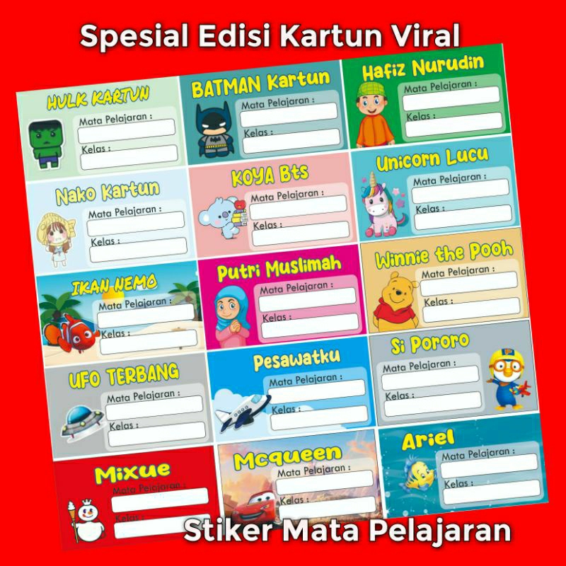 

Stiker mapel anak