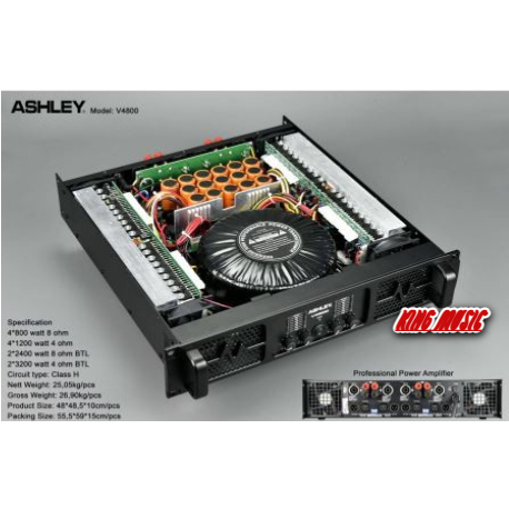 Power Amplifier 4 Channel Ashley V4800 V 4800 Original