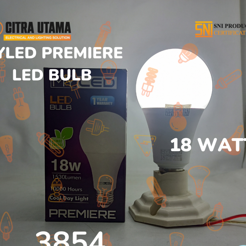 LAMPU LED MY LED PREMIER 18 WATT CAHAYA PUTIH K3854