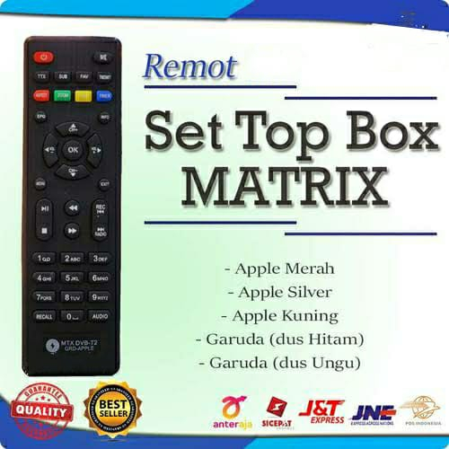 Remot Remote Stb Set Top Box Matrix Apple Burger Silver Matrix Kuning Garuda (Tanpa Setting)
