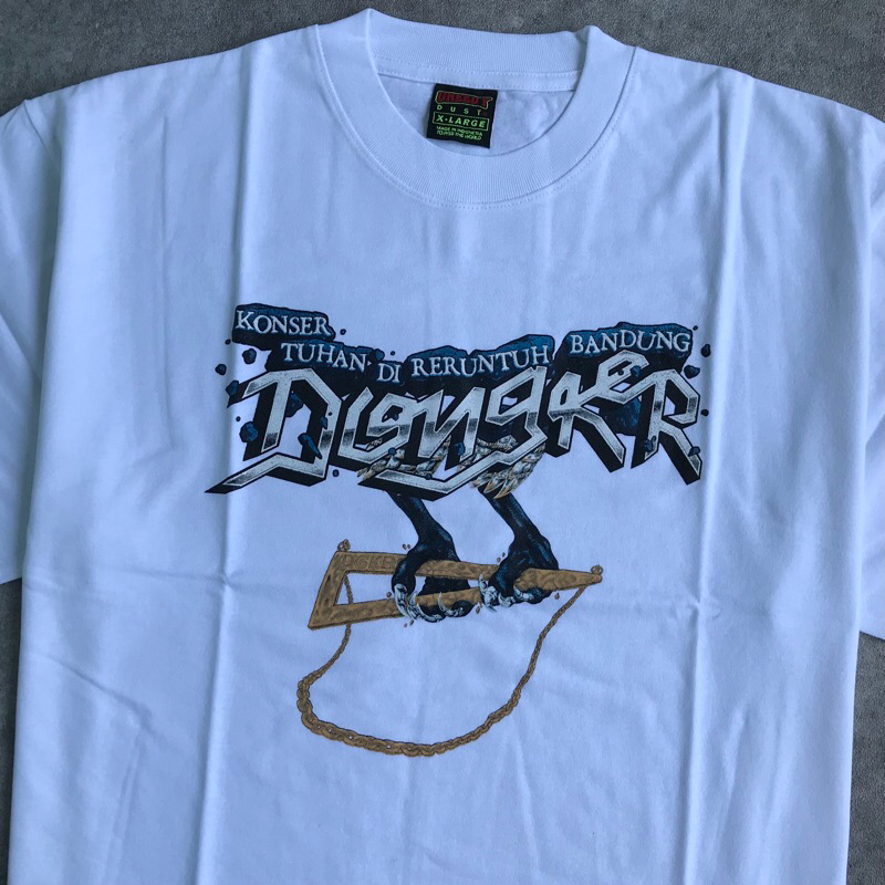 (NEW) Kaos Dongker Band - Konser Tuhan Di Reruntuh Bandung Tshirt - White Original