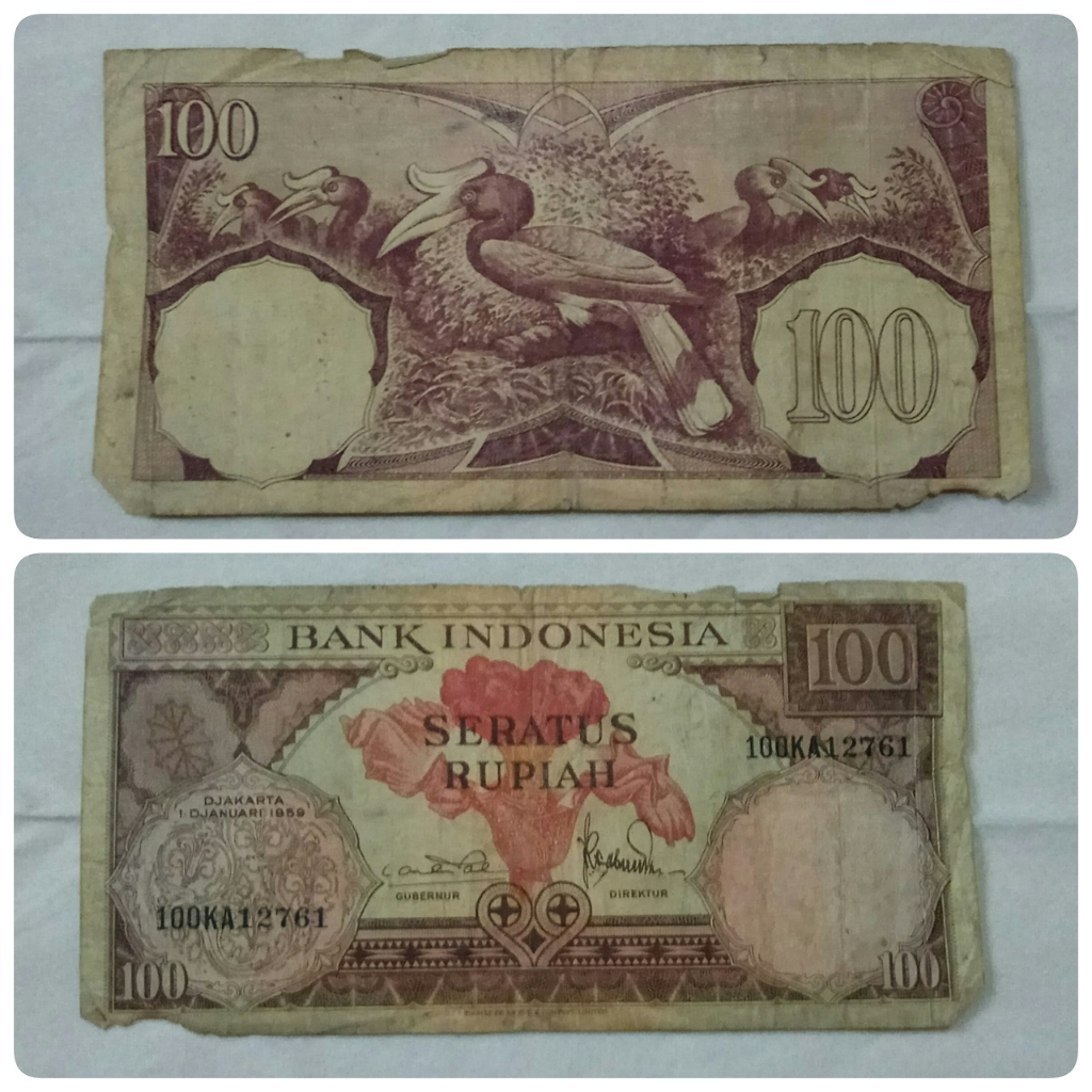 uang kuno 100 RUPIAH tahun 1959