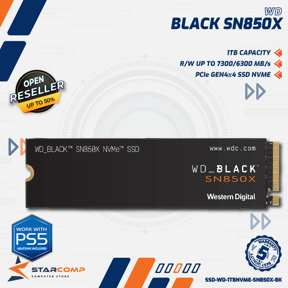 WD Black SN850X 1TB SSD M.2 NVMe PCIe Gen4 x 4 SN 850 X Heatsink