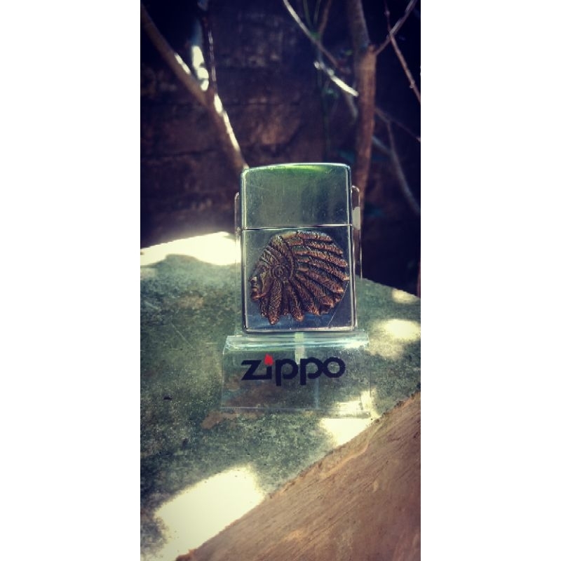 zippo indian head emblem romawi 1995