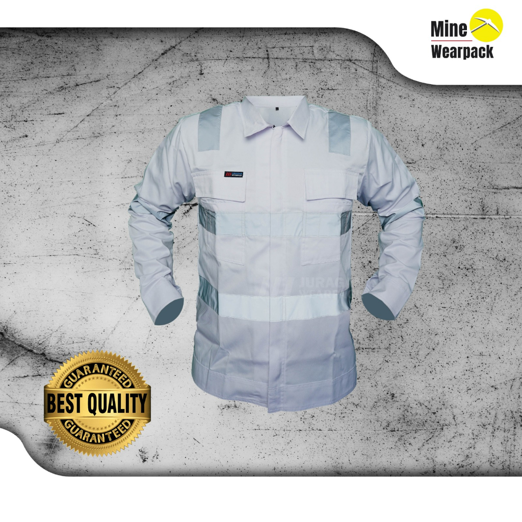 Baju Safety Proyek Putih Seragam Kerja Wearpack K3