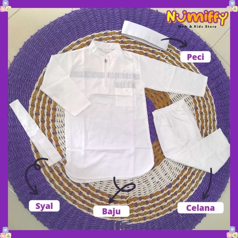 [READY MAKASSAR] BAJU KOKO PUTIH ANAK LAKI-LAKI