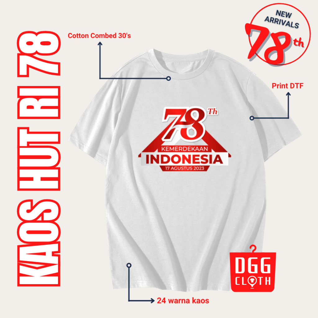 Kaos HUT RI Kemerdekaan 78, Baju HUT RI Kemerdekan 78 Type 2