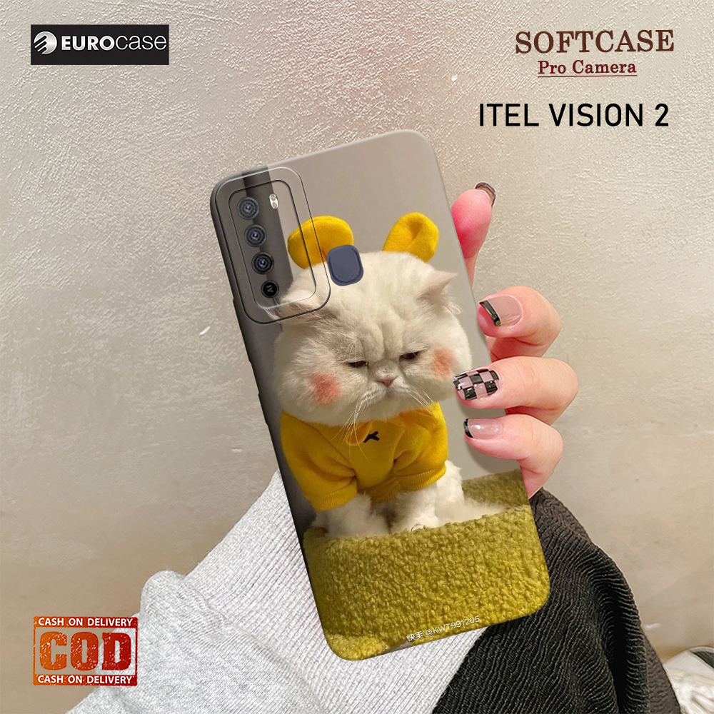 Soft Case Hp Itel Vision 2 - eurocase - Fashion Case Kucing - Casing Itel Vision 2 - Kasing Hp Itel 