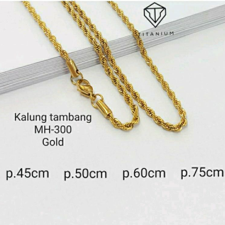 Kalung titanium tambang kalung pria wanita unisex