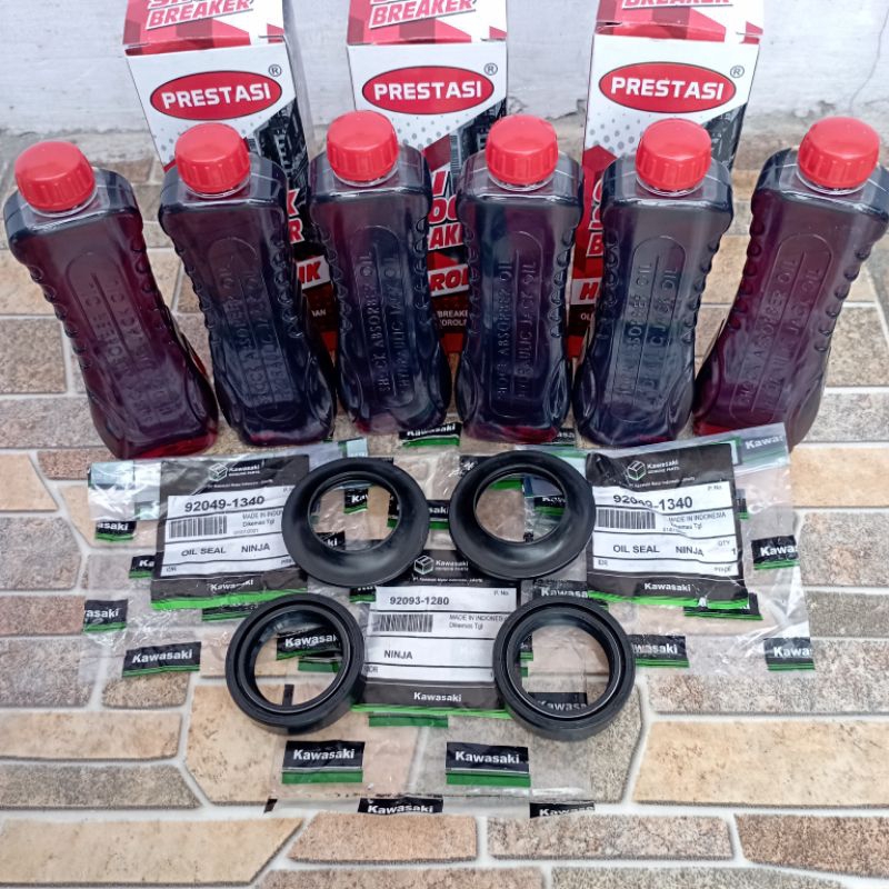 (NEW) PAKET OLI SHOCK SEAL SHOCK+ABU DEPAN NINJA R RR KLX 150 BERKUALITAS