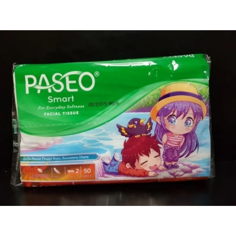 Tissue Paseo Smart Facial/Tissue Kotak Travel 50 Sheets