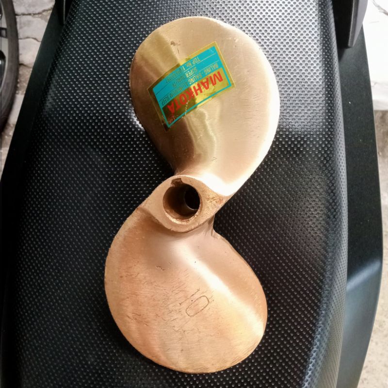 Baling baling Perahu Kapa Daun 2 No10 Propeller Kuningan asli