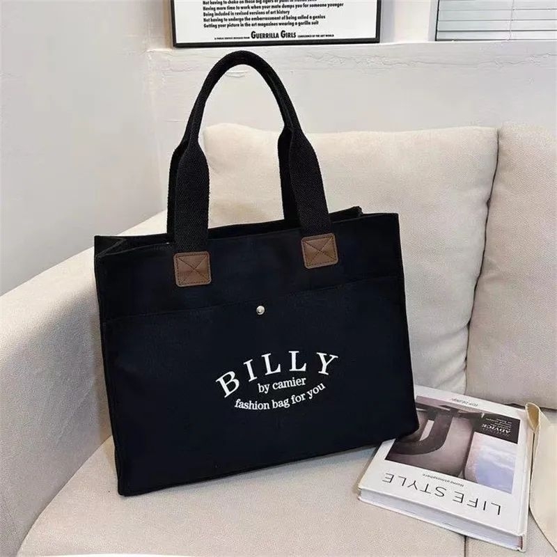 	 Rizkibag Billy Totebag Kanvas Wanita Korean Style Pakai Resleting	