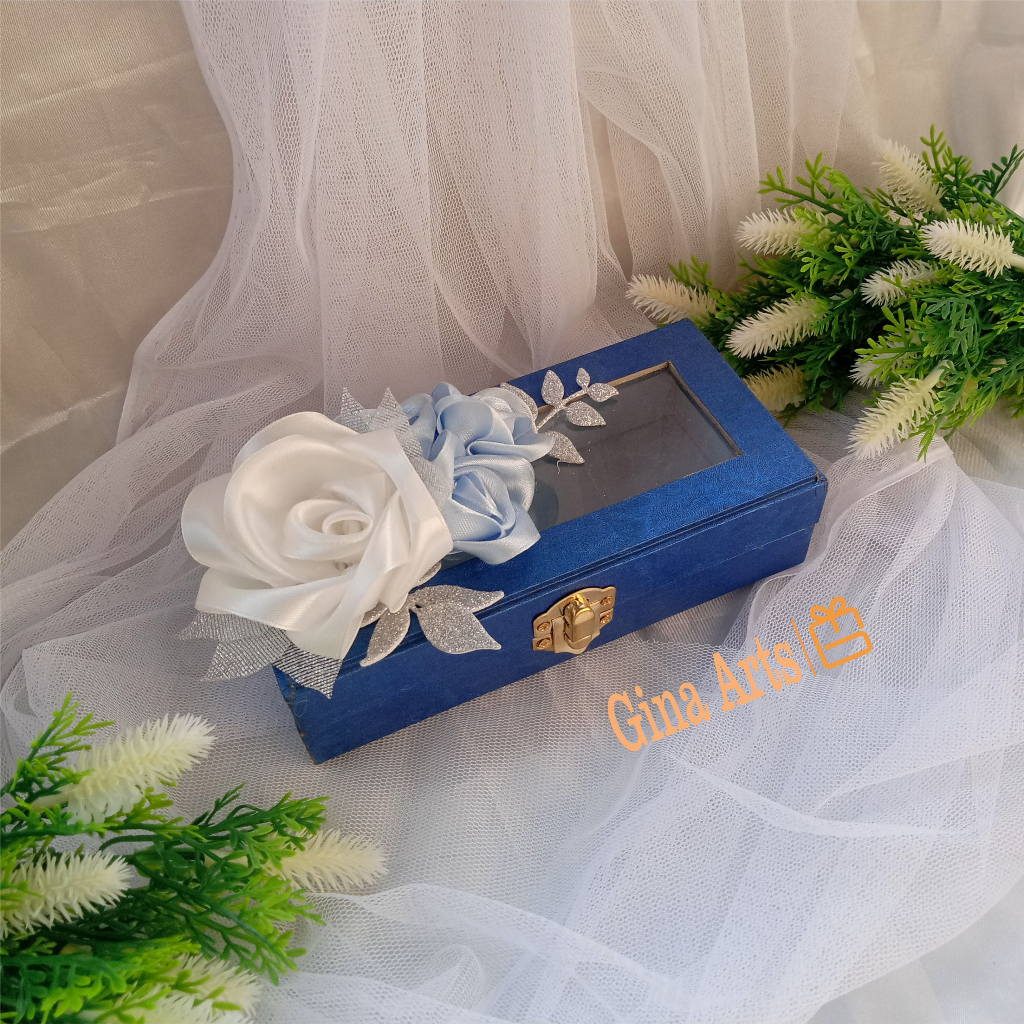 

Box uang Kotak uang mahar pernikahan model peti 1 biru navy navi