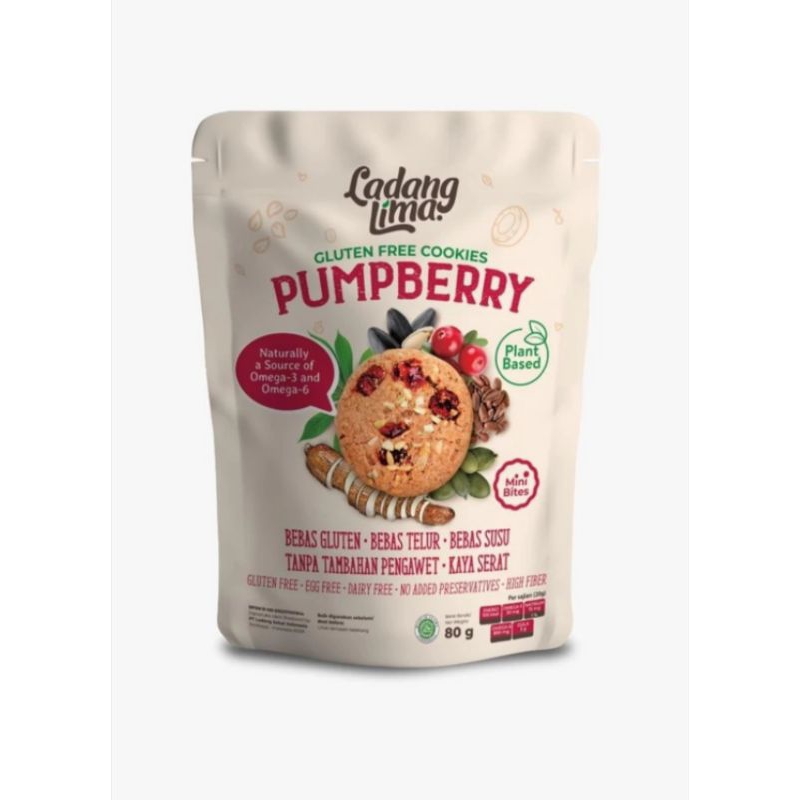 

LADANG LIMA PUMPBERRY MINI 80 GR HEALTHY COOKIES GLUTEN FREE