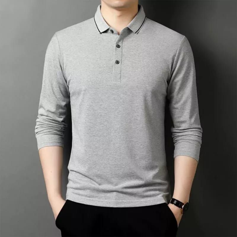 Kaos Lengan panjang Pria Polos M L XL XXL JUMBO / Kaos kerah / kaos Wangki / Fashion pria distro / K