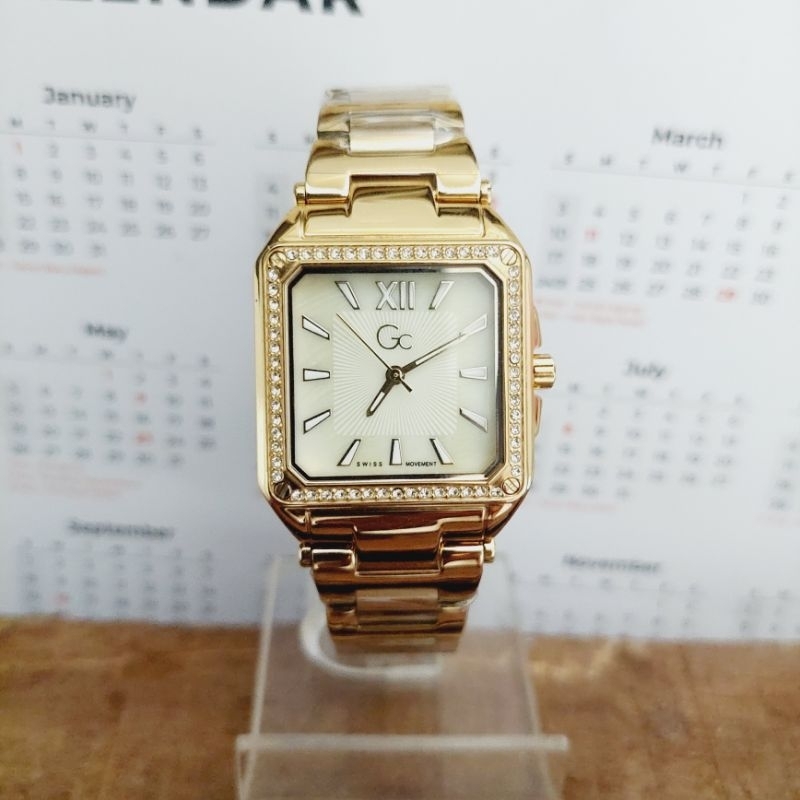 Guess Collection GC Square Y85002L1MF Gold Jam Tangan Wanita Original