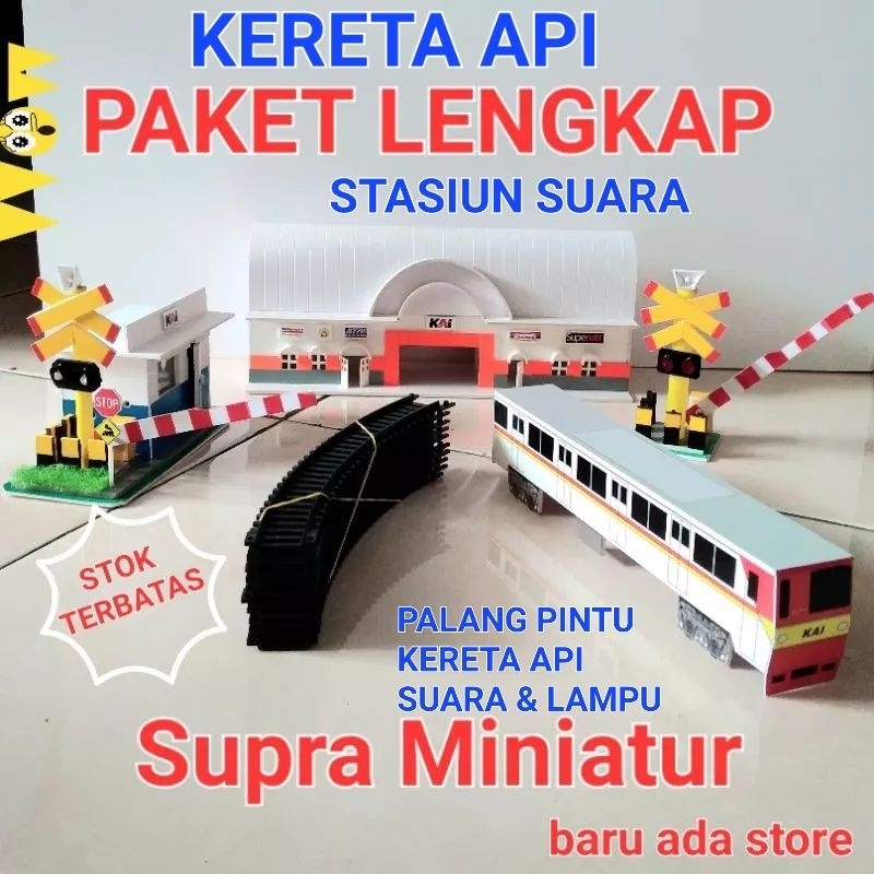 SM PAKET LENGKAP MAINAN MINIATUR STASIUN KERETA API INDONESIA