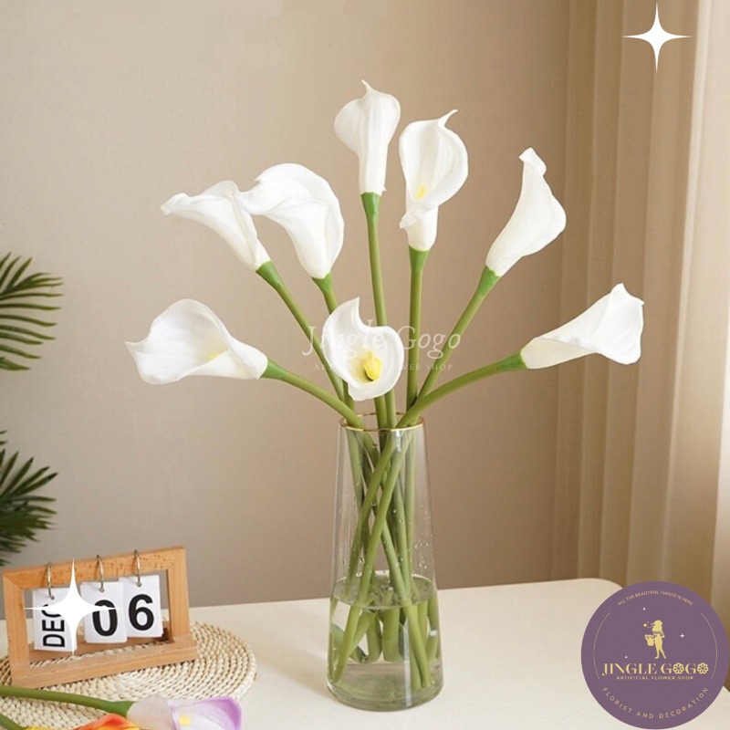 Bunga Calla Lily Latex PUTIH Real Touch Dekorasi Artificial Artifisial Hiasan Hantaran Wedding Foto