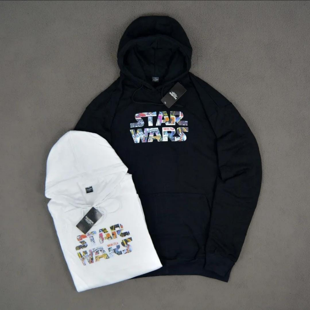 TERLARIS - JAKET SWEATER HOODIE PULL & BEAR X STAR WARS ORIGINAL HITAM PREMIUM KUALITAS DISTRO UNISE
