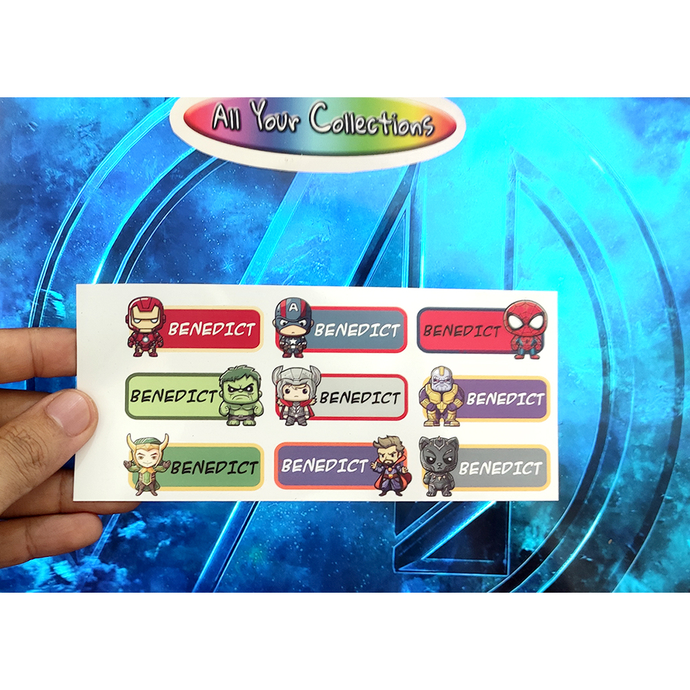 

STICKER STIKER LABEL NAMA ANAK CUSTOM MARVEL AVENGERS CUTTING MURAH
