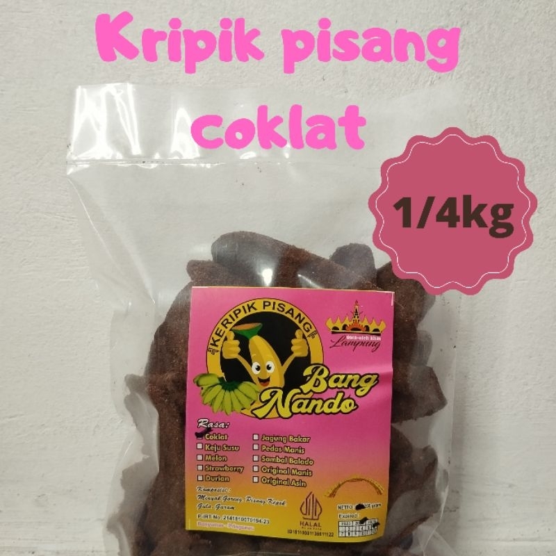 250gram Kripik pisang coklat dan aneka rasa bang nando khas lampung