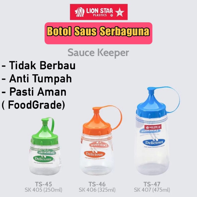 Botol Saus Serbaguna Lion Star 475ml Botol Kecap Minyak Anti Pecah