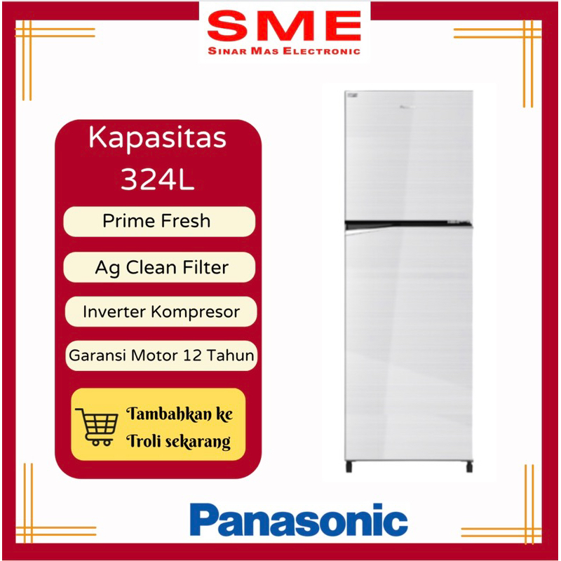 Lemari Es / Kulkas 2 Pintu PANASONIC 324L NR-BB331Q-S