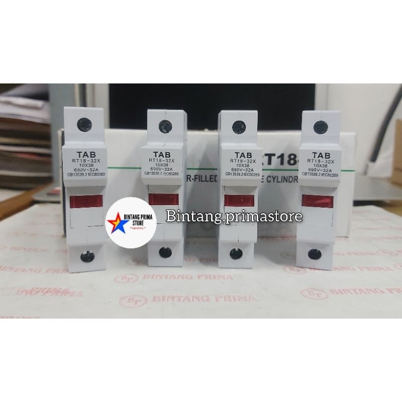 Din Rail Mounting Fuse Holder With Lamp 10x38 32A Tipe RT18-32X