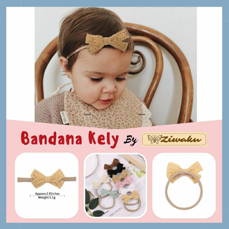 Bandana Bayi renda katun KELY headband baby vintage nylon Usa ziwaku