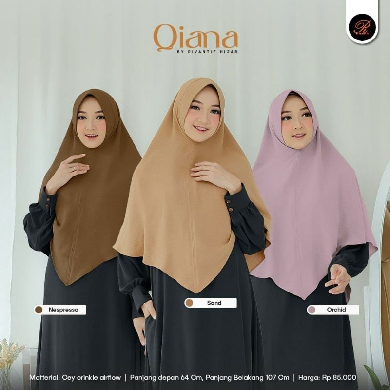 Bergo Qiana / jilbab crinkle air flow / hijab instan