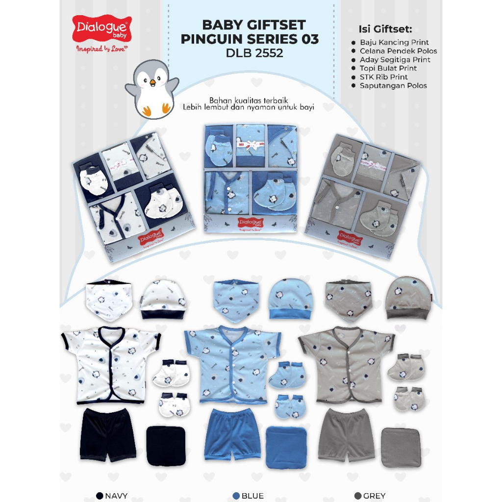 Dialogue Baby Gifset Pinguin Series DLB2550 DLB2551 DLB2552 - IVA