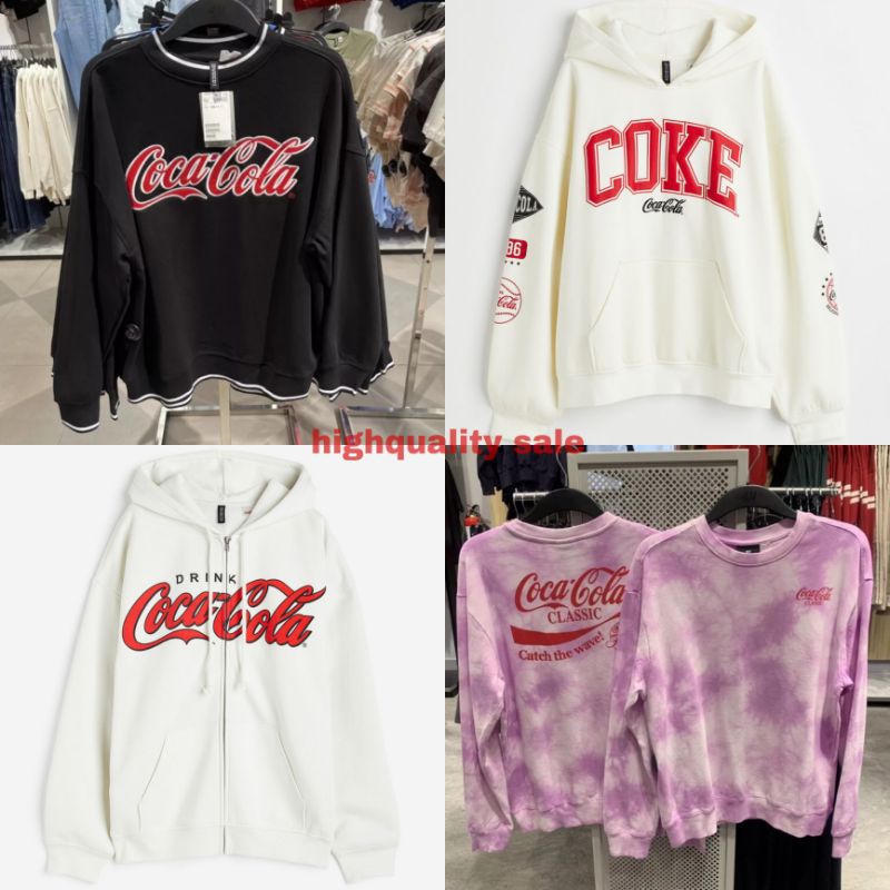 [JASTIP] H&M COCA COLA HOODIE SWEATER JAKET ZIPPER  UNISEX ORIGINAL STORE HNM