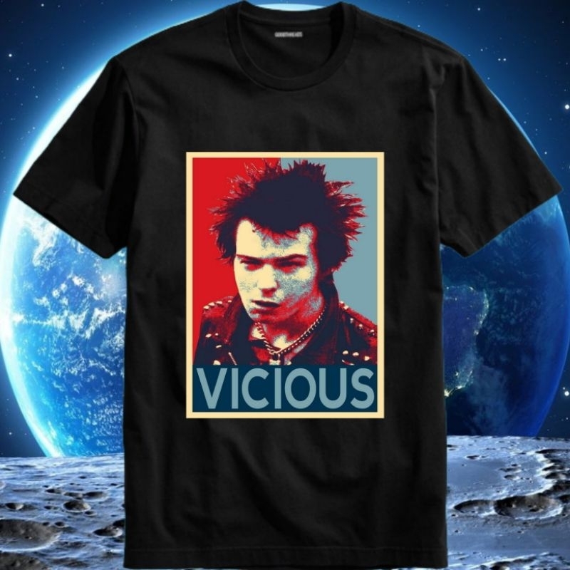 Baju Kaos Tshirt T Shirt Pria Laki Cowok Cewek Perempuan Unisex Band Sex Pistol Pistols Sid Vicious 
