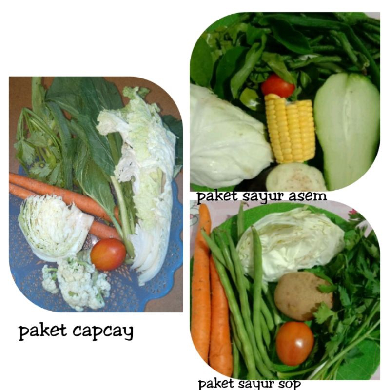 

Paket Sayur sop, sayur asem dan capcay