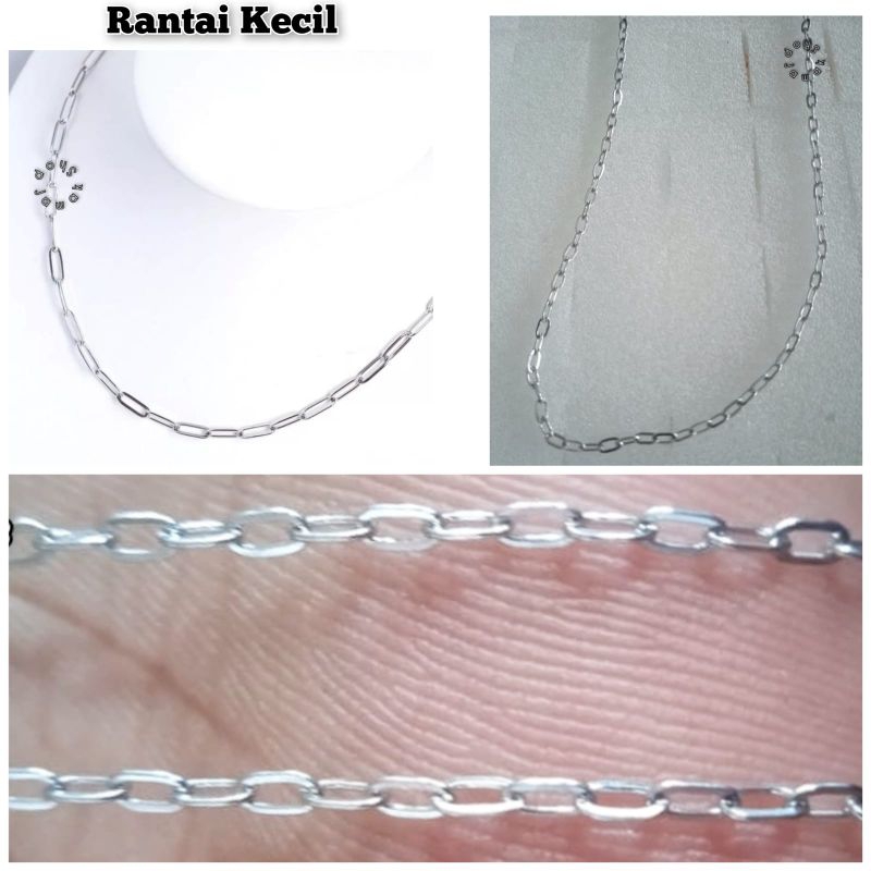 KALUNG TITANIUM RANTAI PAPER CLIP RANTAI KECIL PRIA WANITA D458
