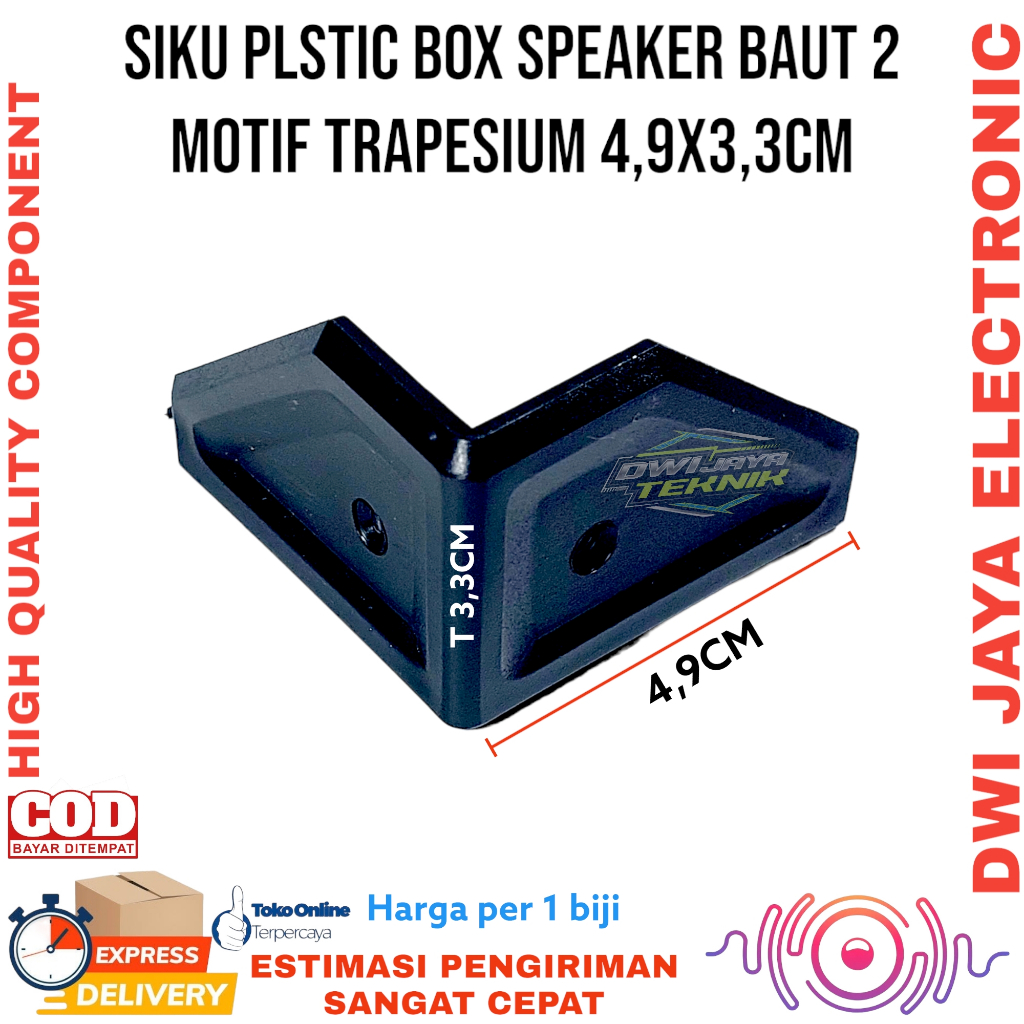 SUDUT SIKU TRAPESIUM - Siku Penyangga Plastik Box Speaker / Siku Sudutan Baut