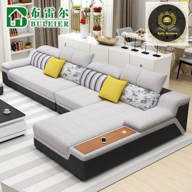 Sofa Letter L Sudut Minimalis Ruang Tamu Modern Super Mewah Terbaru