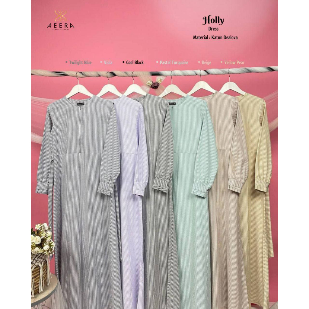 Holly Dress by Aeera baju gamis wanita dewasa salur dealova