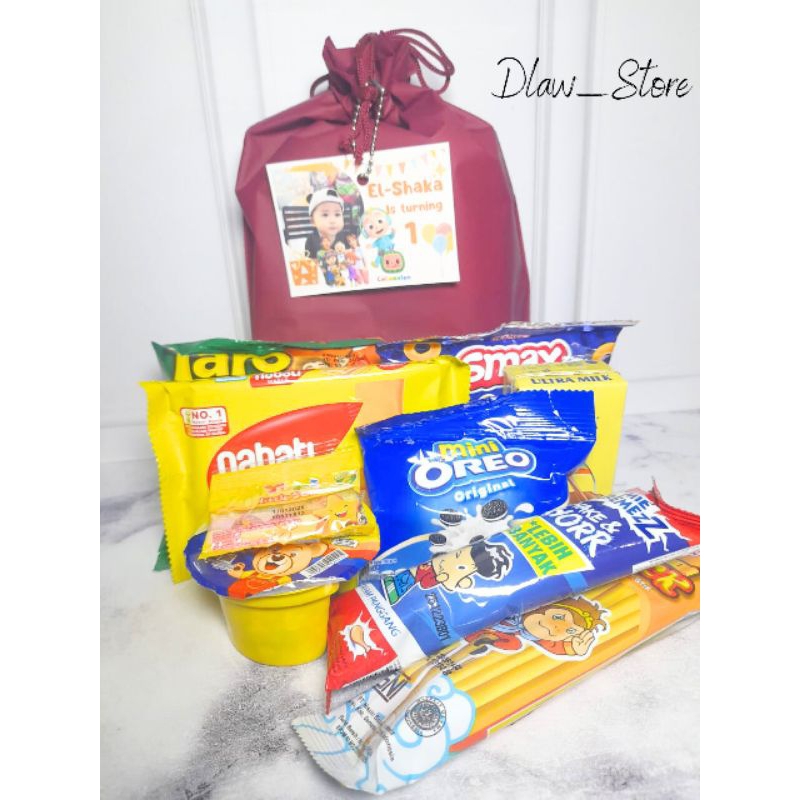 Snack Ulang Tahun Anak Kemasan Premium Pouch Warna Hampers Ulang Tahun Anak